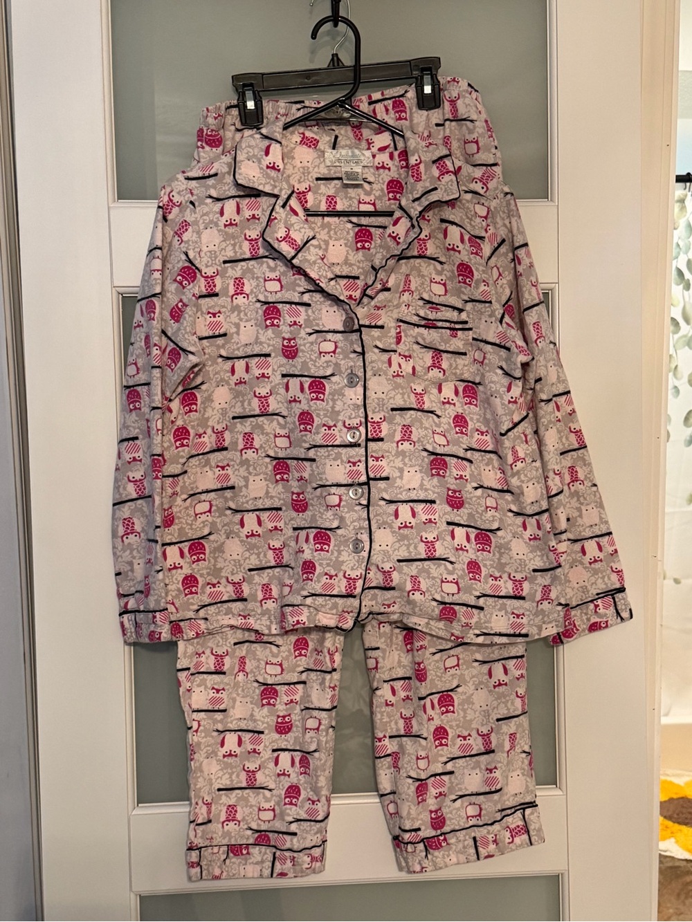Girls' Pink Owl Print Pajama Set - Cozy Two-Piece Sleepwear